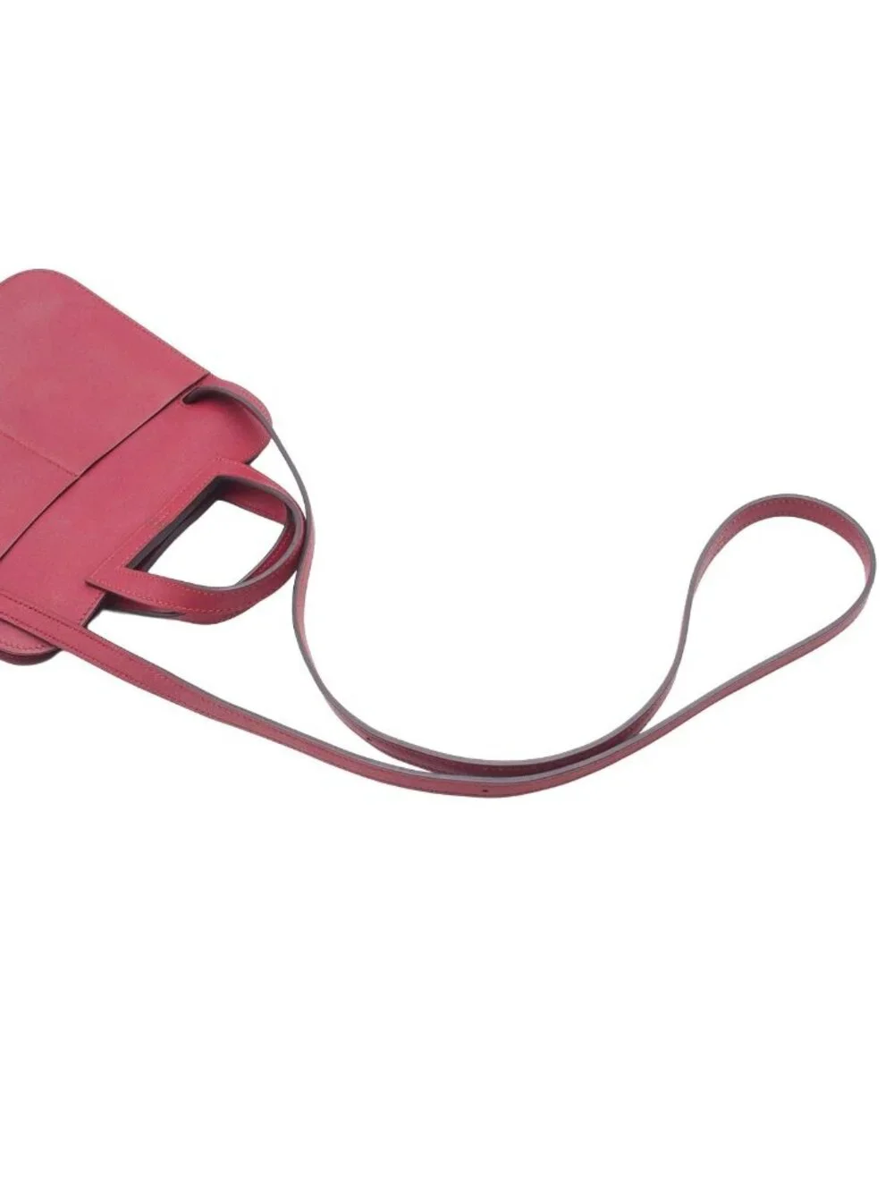 Hermes Halzan Mini Rouge Grenat Silver Swift 2-Way Shoulder Bag